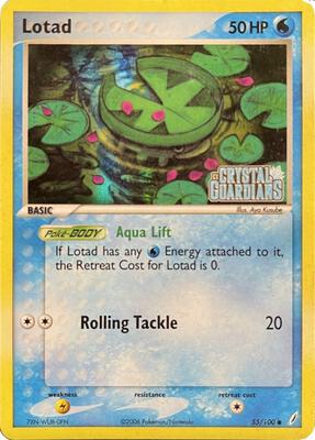Lotad - 055/100 (EX Crystal Guardians Reverse Holofoil) card from EX Crystal Guardians