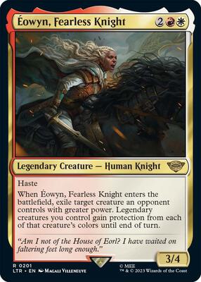 Eowyn, Fearless Knight card from Universes Beyond: The Lord of the Rings: Tales of Middle-earth