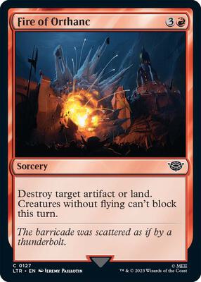 Fire of Orthanc card from Universes Beyond: The Lord of the Rings: Tales of Middle-earth