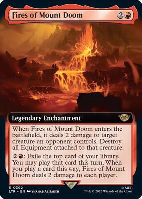 Fires of Mount Doom (Extended Art) card from Universes Beyond: The Lord of the Rings: Tales of Middle-earth