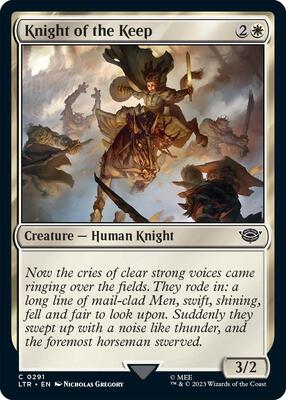 Knight of the Keep card from Universes Beyond: The Lord of the Rings: Tales of Middle-earth