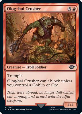 Olog-hai Crusher card from Universes Beyond: The Lord of the Rings: Tales of Middle-earth