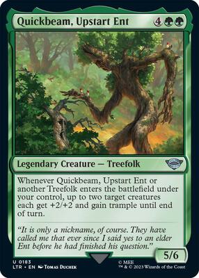 Quickbeam, Upstart Ent card from Universes Beyond: The Lord of the Rings: Tales of Middle-earth