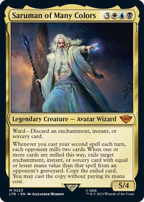 Saruman of Many Colors card from Universes Beyond: The Lord of the Rings: Tales of Middle-earth