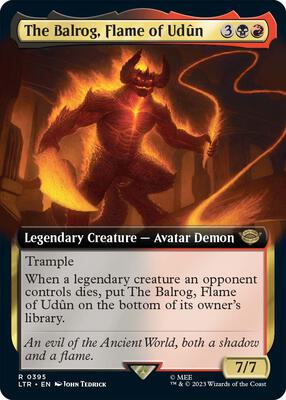The Balrog, Flame of Udun (Extended Art) card from Universes Beyond: The Lord of the Rings: Tales of Middle-earth