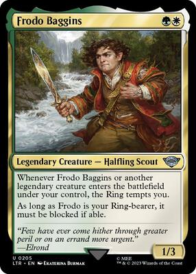 Frodo Baggins card from Universes Beyond: The Lord of the Rings: Tales of Middle-earth