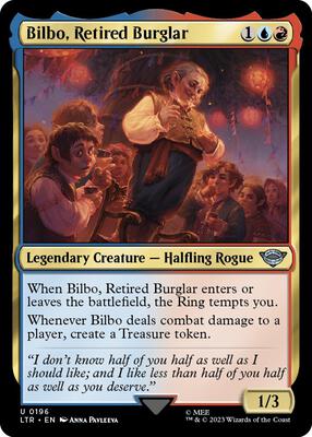 Bilbo, Retired Burglar card from Universes Beyond: The Lord of the Rings: Tales of Middle-earth