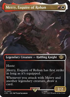 Merry, Esquire of Rohan (Borderless) card from Universes Beyond: The Lord of the Rings: Tales of Middle-earth
