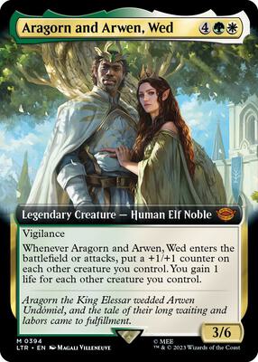 Aragorn and Arwen, Wed (Extended Art) card from Universes Beyond: The Lord of the Rings: Tales of Middle-earth