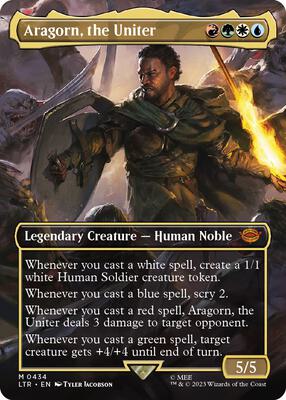 Aragorn, the Uniter (Borderless) card from Universes Beyond: The Lord of the Rings: Tales of Middle-earth