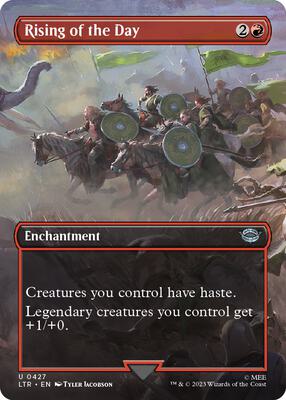 Rising of the Day (Borderless) card from Universes Beyond: The Lord of the Rings: Tales of Middle-earth