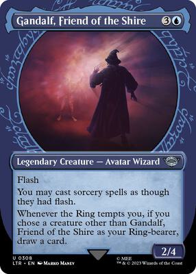 Gandalf, Friend of the Shire (Showcase) card from Universes Beyond: The Lord of the Rings: Tales of Middle-earth