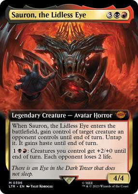 Sauron, the Lidless Eye (Extended Art) card from Universes Beyond: The Lord of the Rings: Tales of Middle-earth