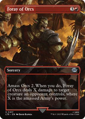 Foray of Orcs (Borderless) card from Universes Beyond: The Lord of the Rings: Tales of Middle-earth