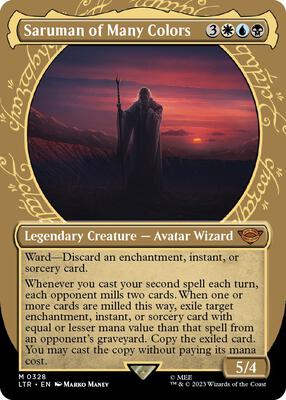 Saruman of Many Colors (Showcase) card from Universes Beyond: The Lord of the Rings: Tales of Middle-earth