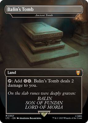 Balin's Tomb - Ancient Tomb (Borderless) card from Commander: The Lord of the Rings: Tales of Middle-earth