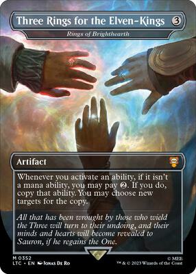 Three Rings for the Elven-Kings - Rings of Brighthearth (Borderless) card from Commander: The Lord of the Rings: Tales of Middle-earth