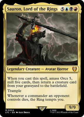 Sauron, Lord of the Rings card from Commander: The Lord of the Rings: Tales of Middle-earth
