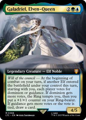 Galadriel, Elven-Queen (Extended Art) card from Commander: The Lord of the Rings: Tales of Middle-earth