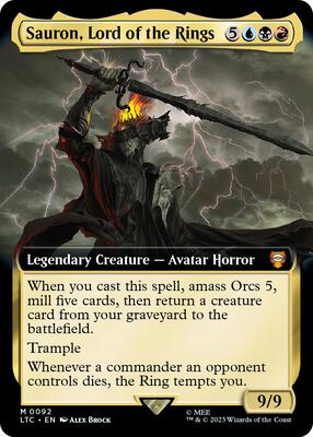Sauron, Lord of the Rings (Extended Art) card from Commander: The Lord of the Rings: Tales of Middle-earth