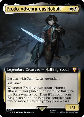 Frodo, Adventurous Hobbit (Extended Art) card from Commander: The Lord of the Rings: Tales of Middle-earth