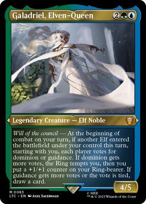 Galadriel, Elven-Queen (Display Commander) - Thick Stock card from Commander: The Lord of the Rings: Tales of Middle-earth