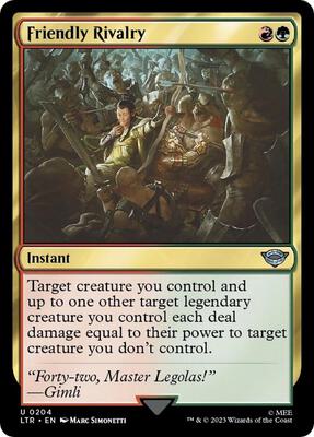Friendly Rivalry card from Universes Beyond: The Lord of the Rings: Tales of Middle-earth