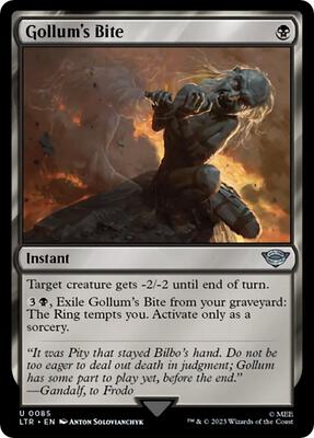 Gollum's Bite card from Universes Beyond: The Lord of the Rings: Tales of Middle-earth