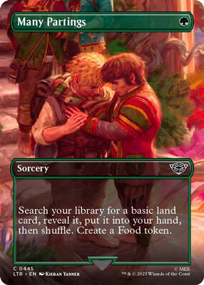 Many Partings (Borderless) card from Universes Beyond: The Lord of the Rings: Tales of Middle-earth