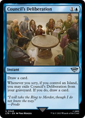 Council's Deliberation card from Universes Beyond: The Lord of the Rings: Tales of Middle-earth