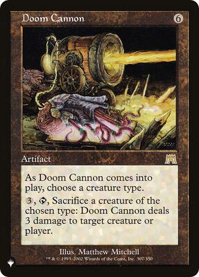 Doom Cannon card from The List Reprints