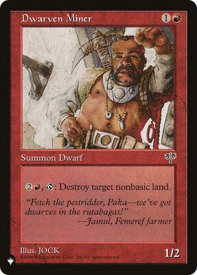 Dwarven Miner card from The List Reprints