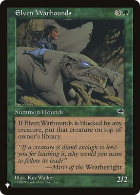 Elven Warhounds card from The List Reprints