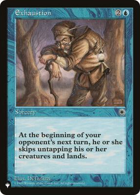 Exhaustion card from The List Reprints