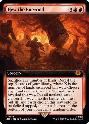 Hew the Entwood (Extended Art) card from Universes Beyond: The Lord of the Rings: Tales of Middle-earth