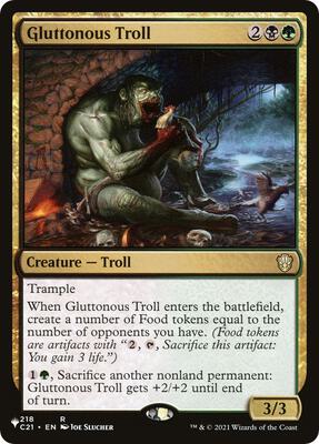 Gluttonous Troll card from The List Reprints