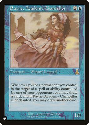 Rayne, Academy Chancellor card from The List Reprints