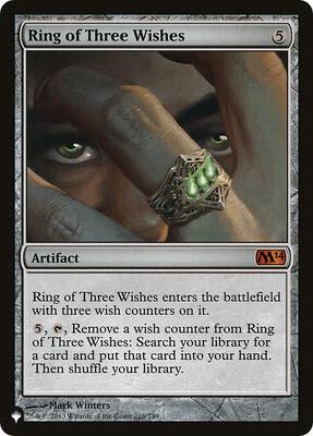 Ring of Three Wishes card from The List Reprints