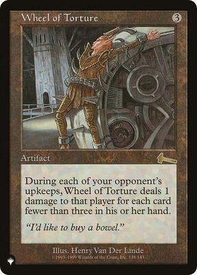 Wheel of Torture card from The List Reprints