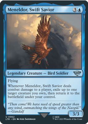 Meneldor, Swift Savior card from Universes Beyond: The Lord of the Rings: Tales of Middle-earth