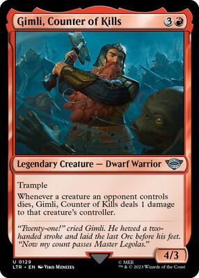 Gimli, Counter of Kills card from Universes Beyond: The Lord of the Rings: Tales of Middle-earth