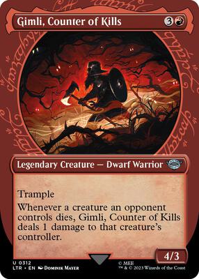 Gimli, Counter of Kills (Showcase) card from Universes Beyond: The Lord of the Rings: Tales of Middle-earth