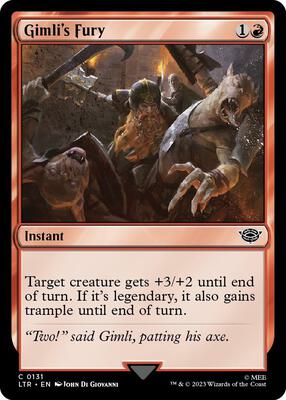 Gimli's Fury card from Universes Beyond: The Lord of the Rings: Tales of Middle-earth
