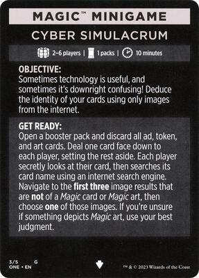 Magic Minigame: Cyber Simulacrum card from Phyrexia: All Will Be One