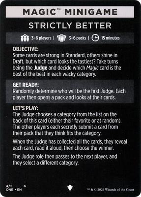 Magic Minigame: Strictly Better card from Phyrexia: All Will Be One