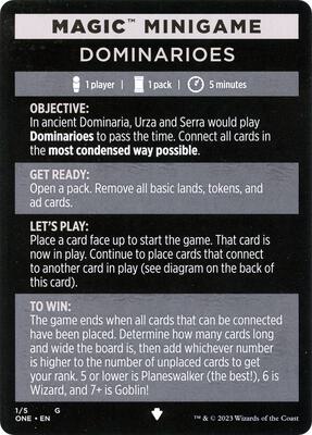 Magic Minigame: Dominarioes card from Phyrexia: All Will Be One