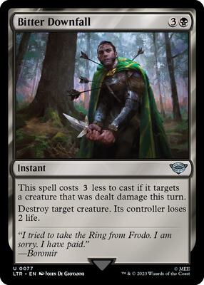 Bitter Downfall card from Universes Beyond: The Lord of the Rings: Tales of Middle-earth