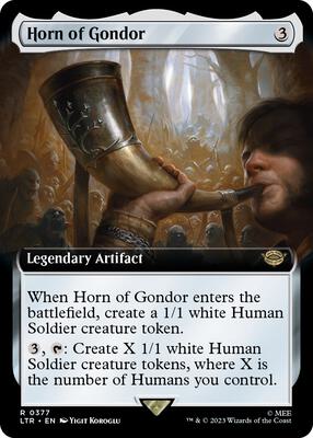 Horn of Gondor (Extended Art) card from Universes Beyond: The Lord of the Rings: Tales of Middle-earth