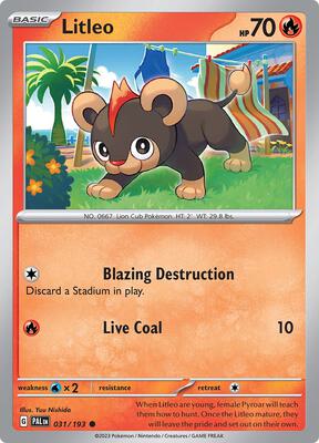 Litleo card from SV02: Paldea Evolved