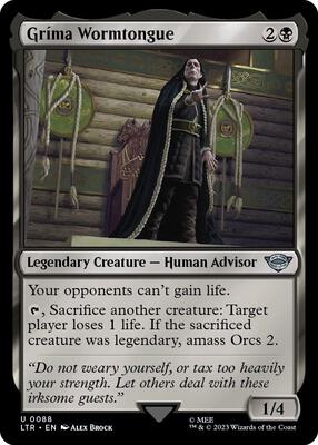 Grima Wormtongue card from Universes Beyond: The Lord of the Rings: Tales of Middle-earth